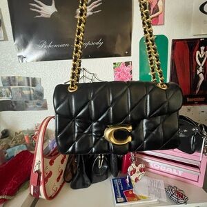 Black Quilted Leather Shoulder Bag
